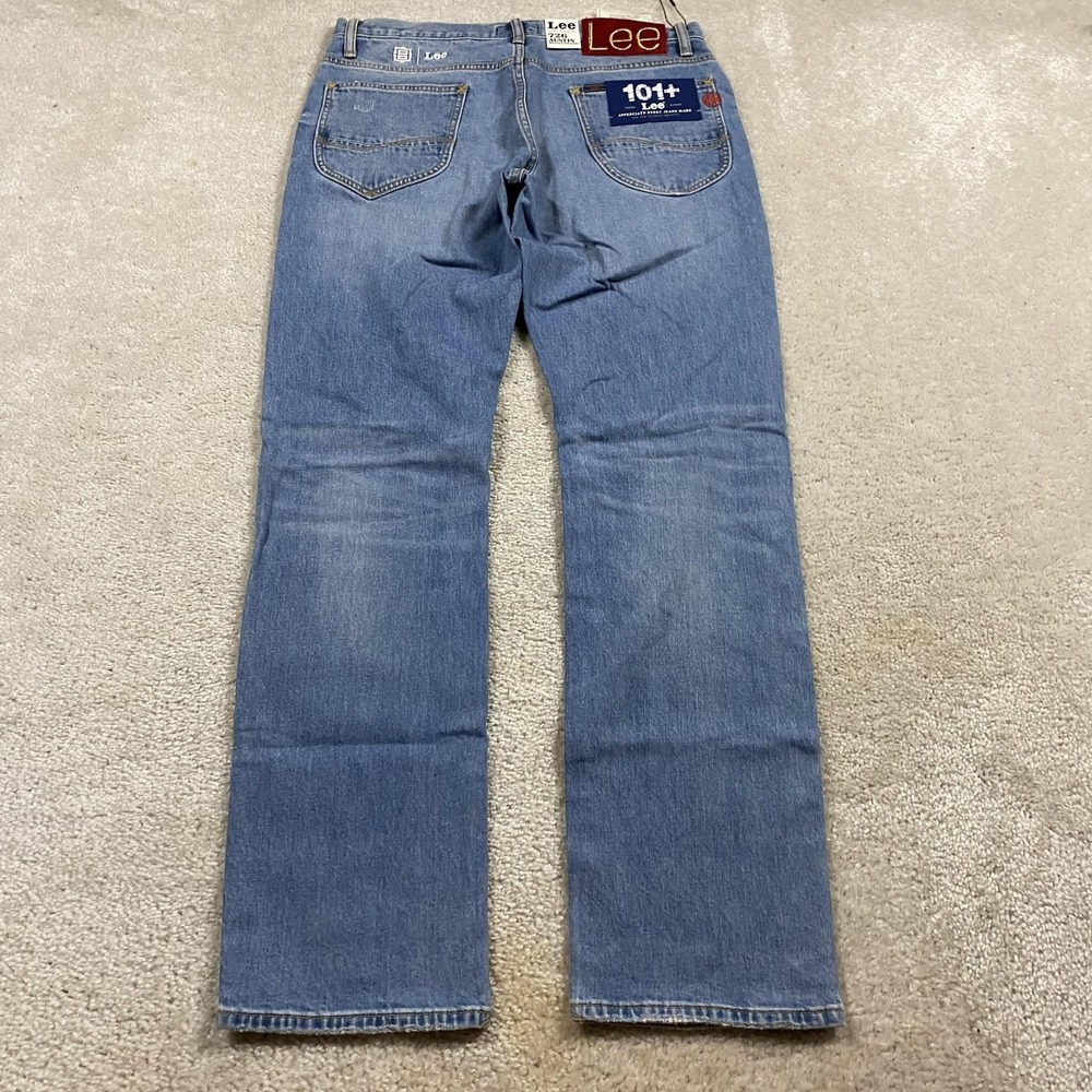 Lee 726 Austin Jeans Mens 33x33 Blue Straight Stretch Japanese Denim 101+